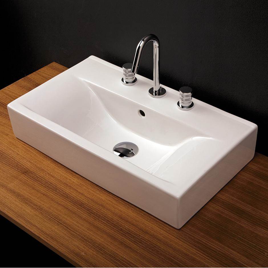 Lacava Vanity top porcelain Bathroom Sink without an overflow