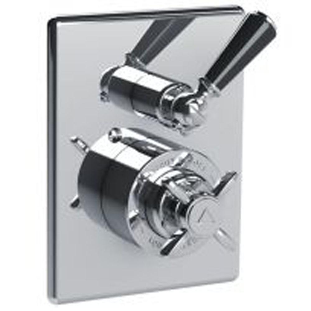 Lefroy Brooks Classic Black Pressure Balance Trim With Integrated Two-Way Diverter To Suit M1-4101 Rough, Polished Chrome