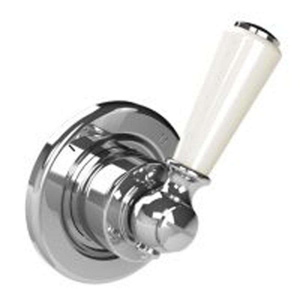 Lefroy Brooks Classic White Two-Way Diverter Trim To Suit R1-4000 Rough, Polished Chrome