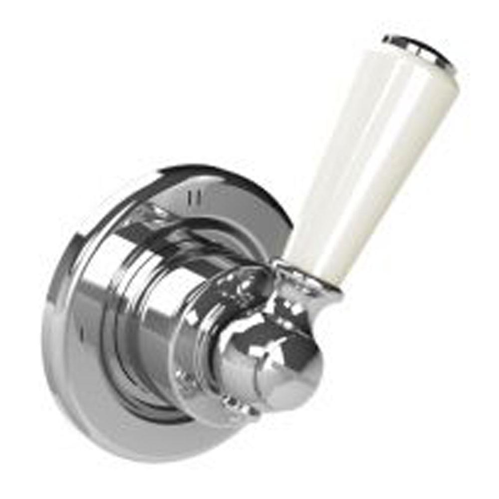 Lefroy Brooks Classic White Three-Way Diverter Trim To Suit R1-4001 Rough, Polished Chrome