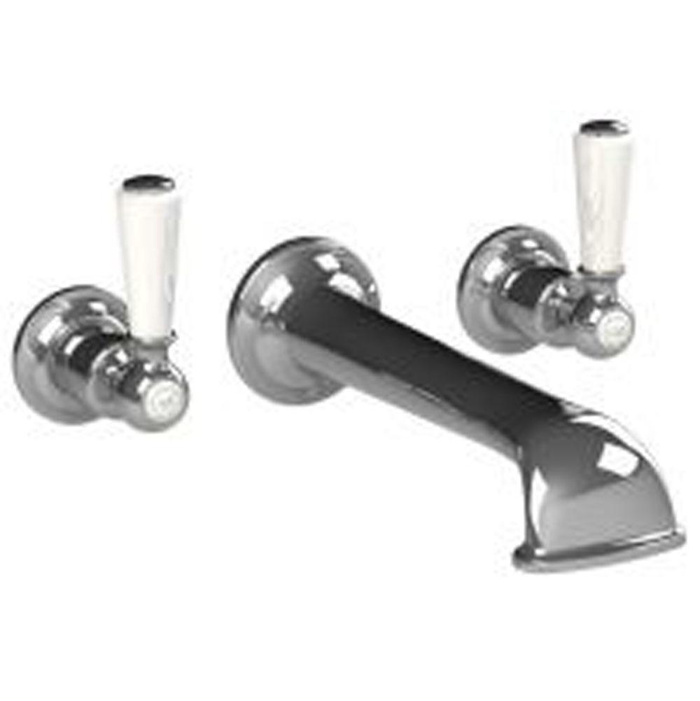 Lefroy Brooks Classic White Lever Wall Mounted Bath Filler Trim To Suit R1-4036 Rough, Silver Nickel