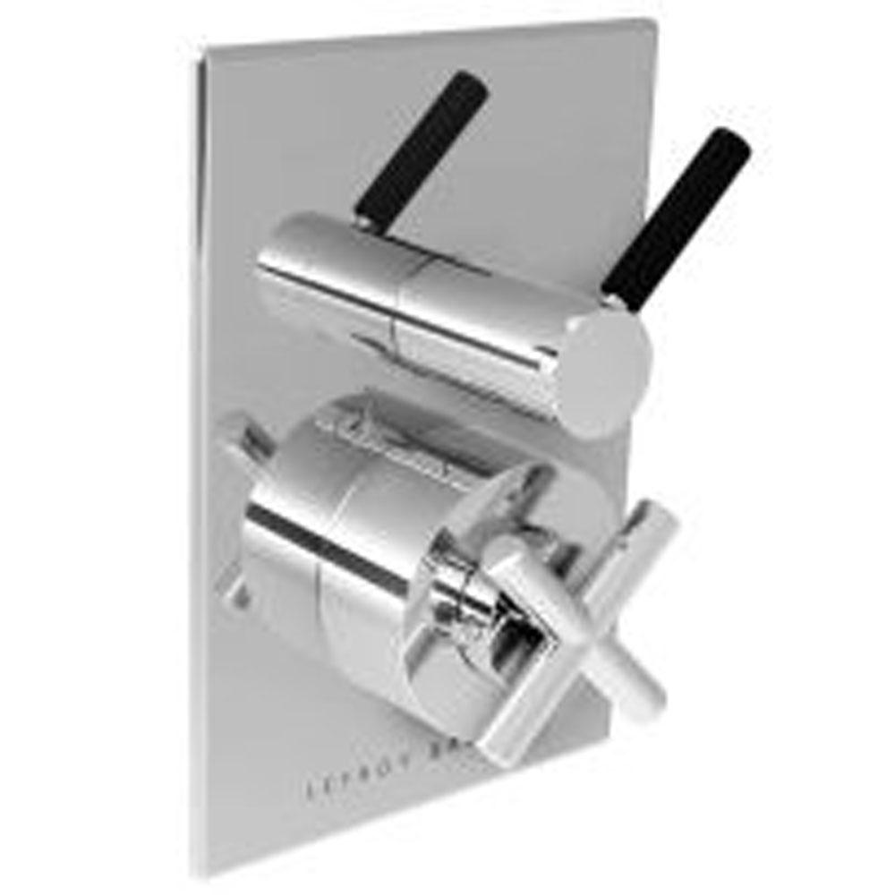 Lefroy Brooks XO Cross Handle Thermostatic Trim With Integrated Flow Control To Suit M1-4201 Rough, Polished Chrome
