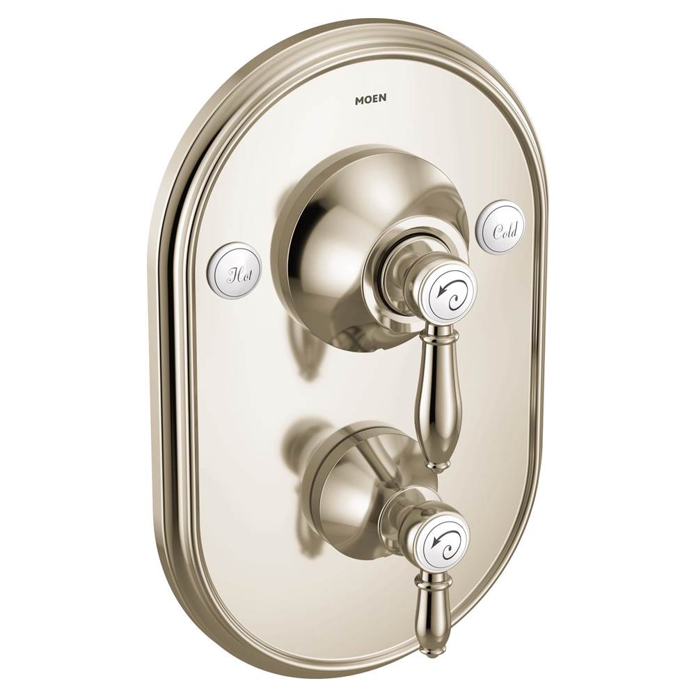 Moen Weymouth Posi-Temp with Built-in 3-Function Transfer Valve Trim Kit, Valve Required, Polished Nickel
