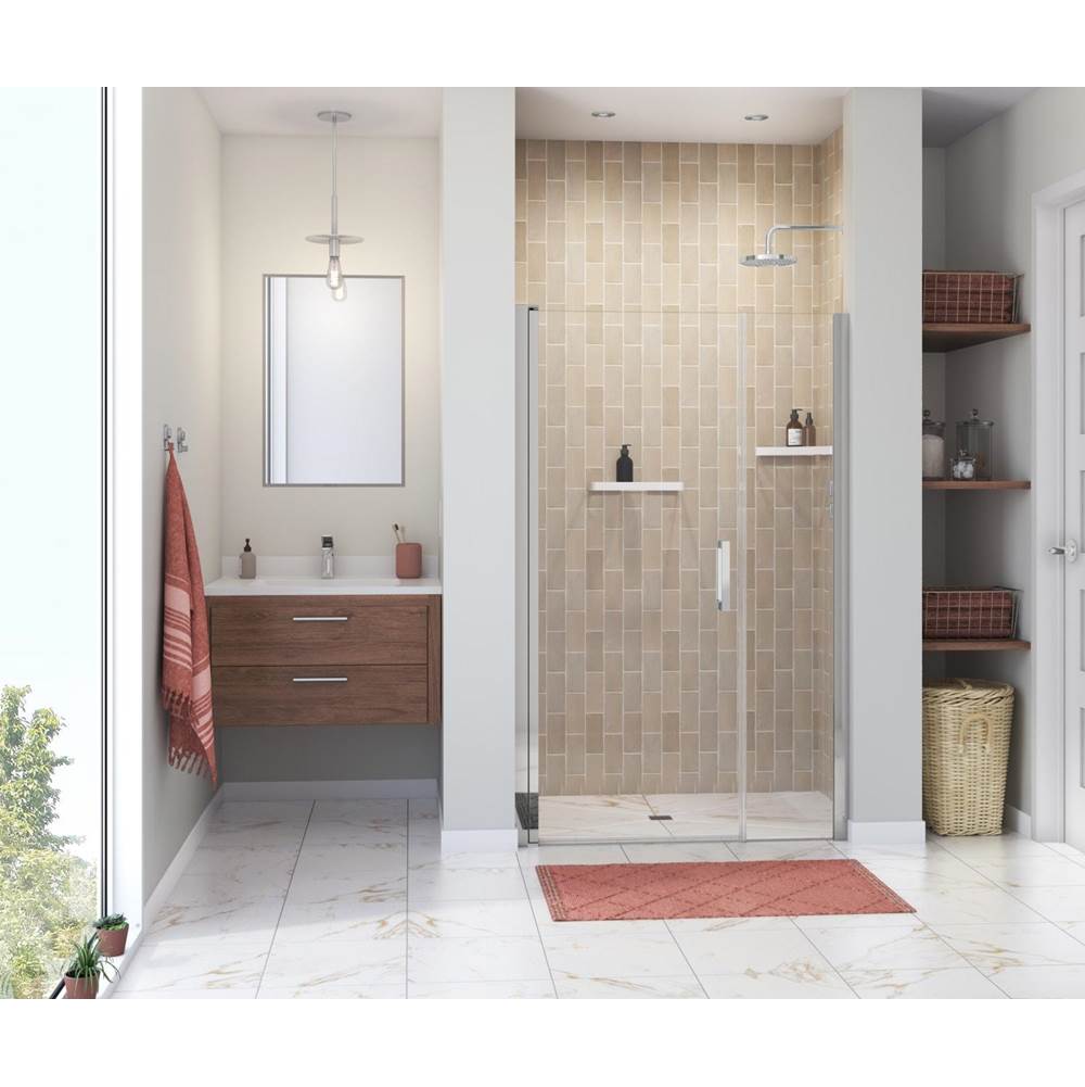 Maax Manhattan 45-47 x 68 in. 6 mm Pivot Shower Door for Alcove Installation with Clear glass & Square Handle in Chrome