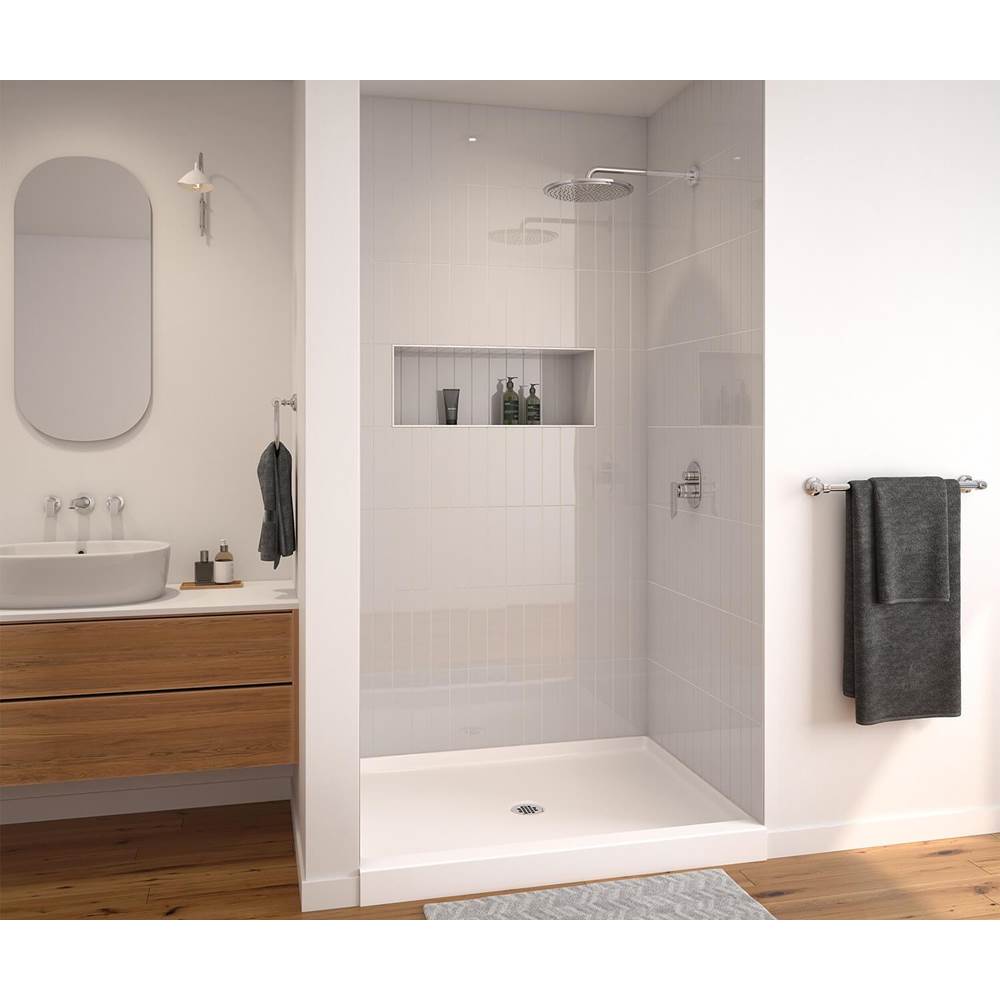 Maax SPL 3850 AcrylX Alcove Shower Base with Center Drain in Biscuit