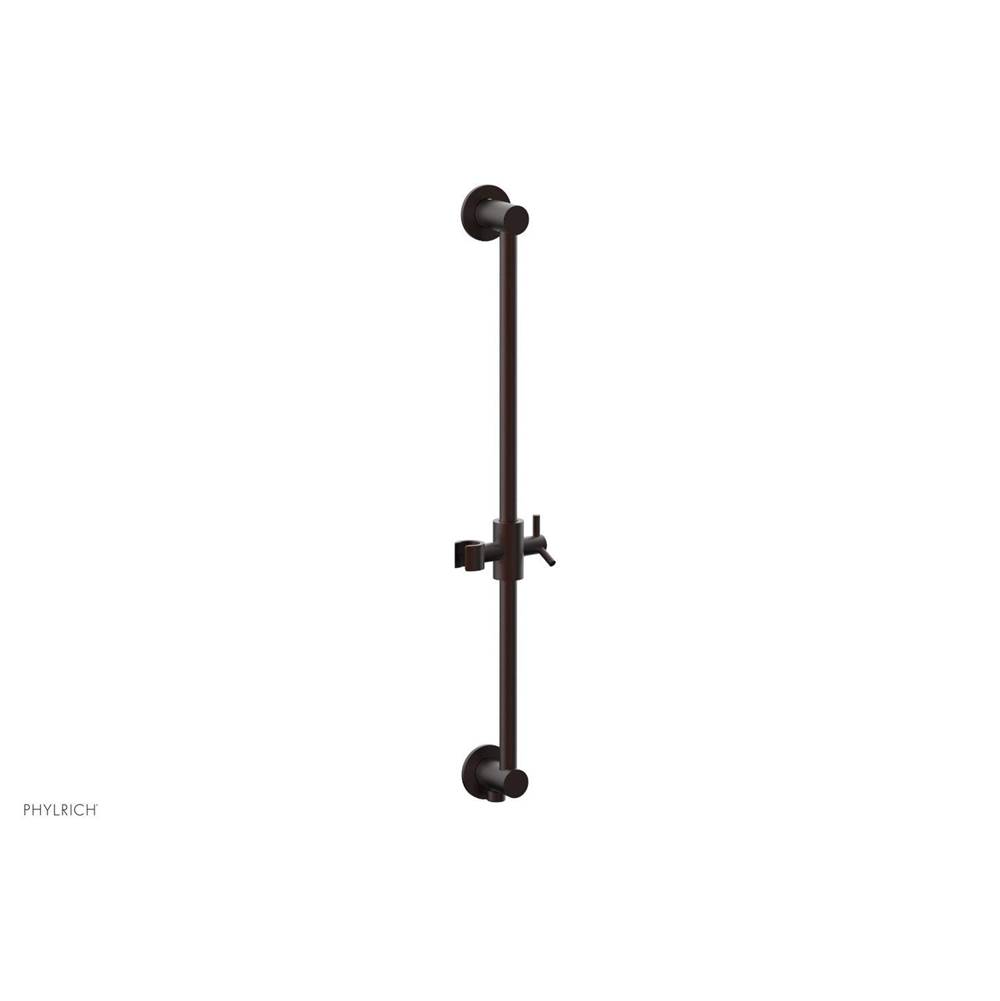 Phylrich Weathered Copper Modern 24'' Handshower Slide Bar With Holder And Integrated Outlet