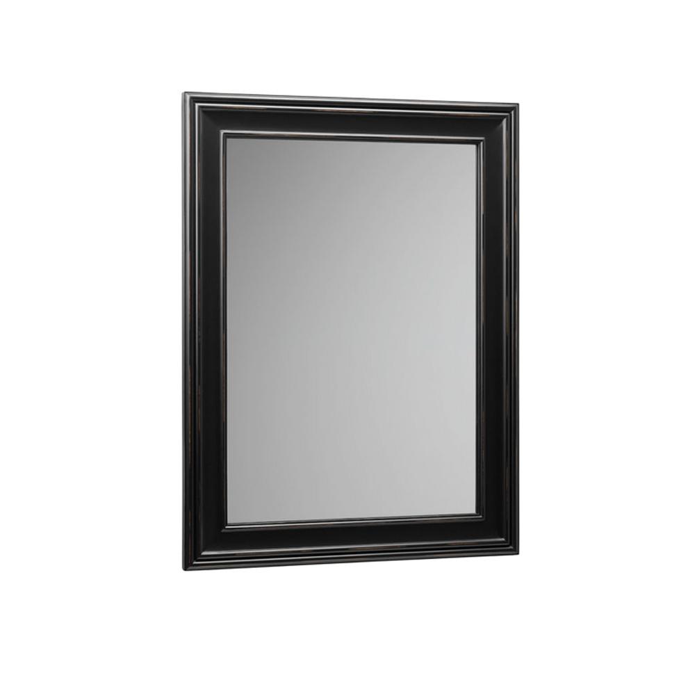Ronbow 24'' William Traditional Solid Wood Framed Bathroom Mirror in Antique Black