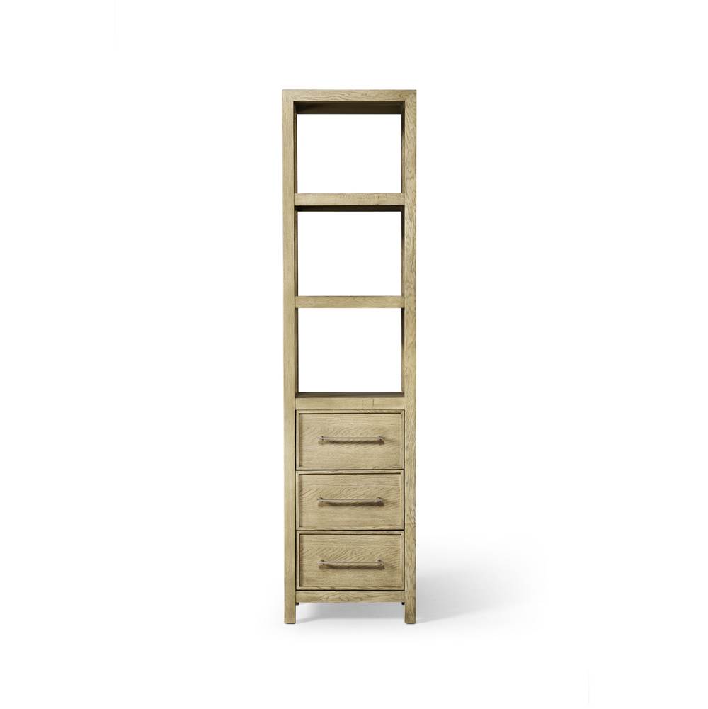 Robern Skaarsgard 20'' X 80'' X 16'' Linen Cabinet In Rustic Oak With Brushed Pewter Hardware