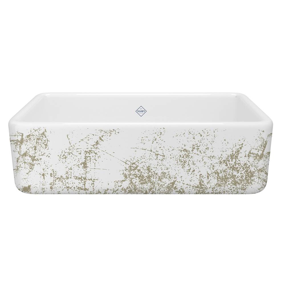 Rohl Lancaster™ 33'' Single Bowl Farmhouse Apron Front Fireclay Kitchen Sink With Metallic Design