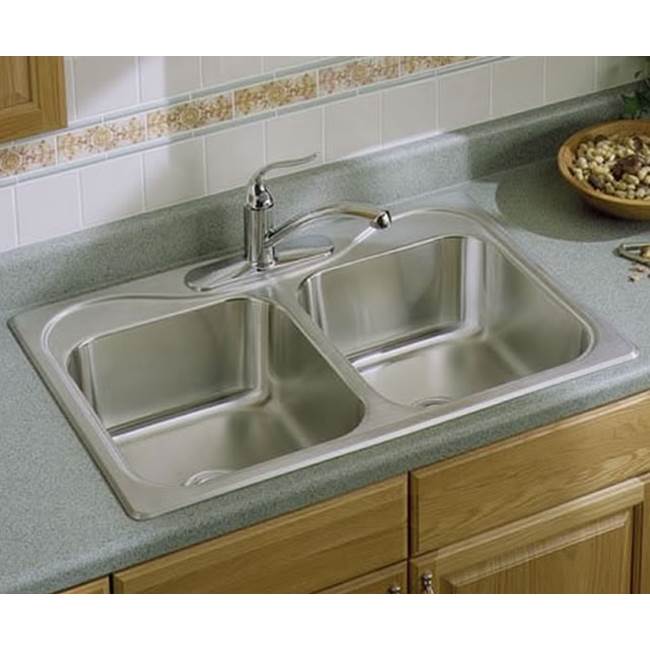 Sterling Plumbing Southhaven(TM) Double-basin Kitchen Sink, 33'' x 22'' x 6-1/2''