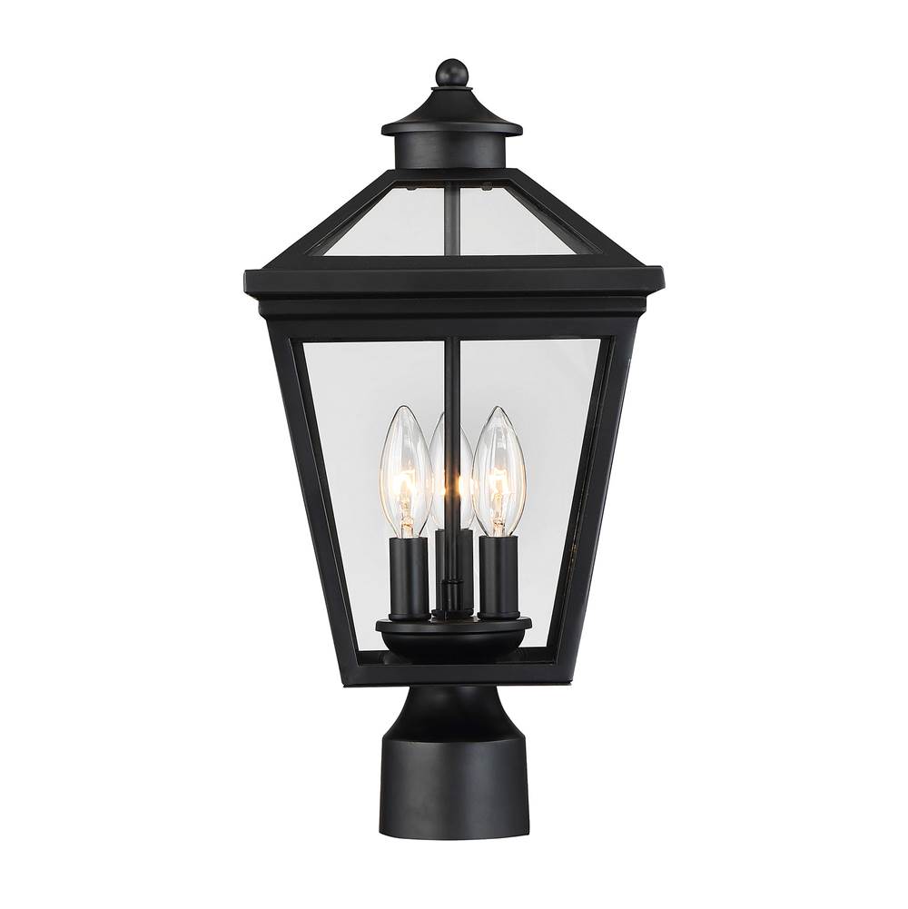 Savoy House Ellijay 3-Light Outdoor Post Lantern in Black