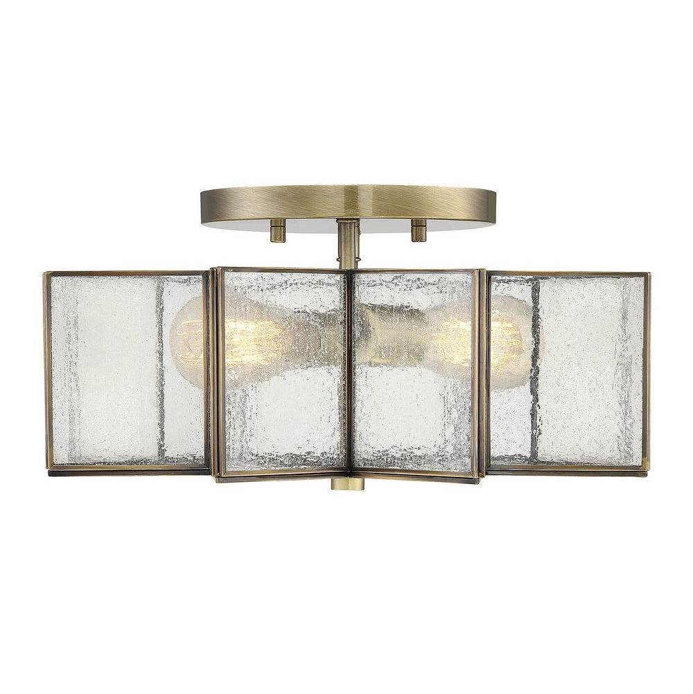 Savoy House 2-Light Ceiling Light in Natural Brass