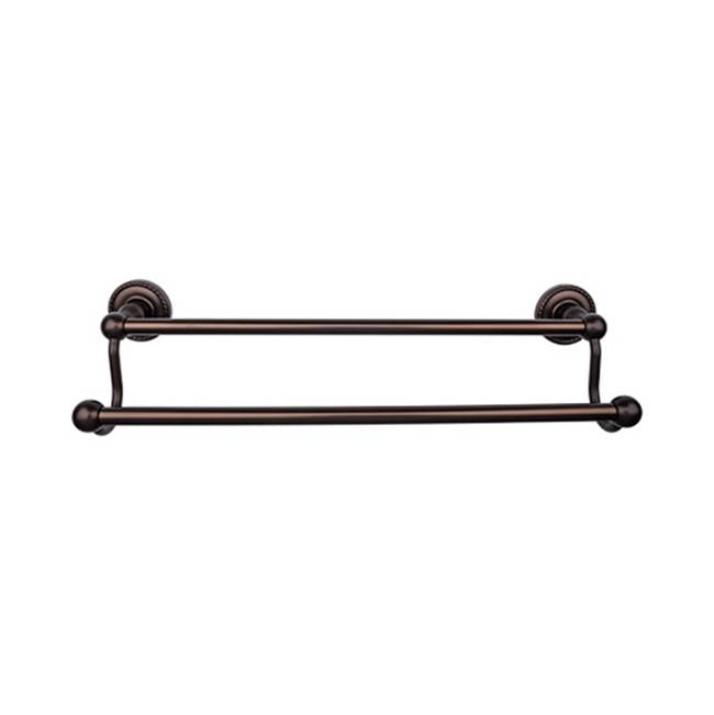 Top Knobs Edwardian Bath Towel Bar 24 In. Double - Rope Backplate Oil Rubbed Bronze