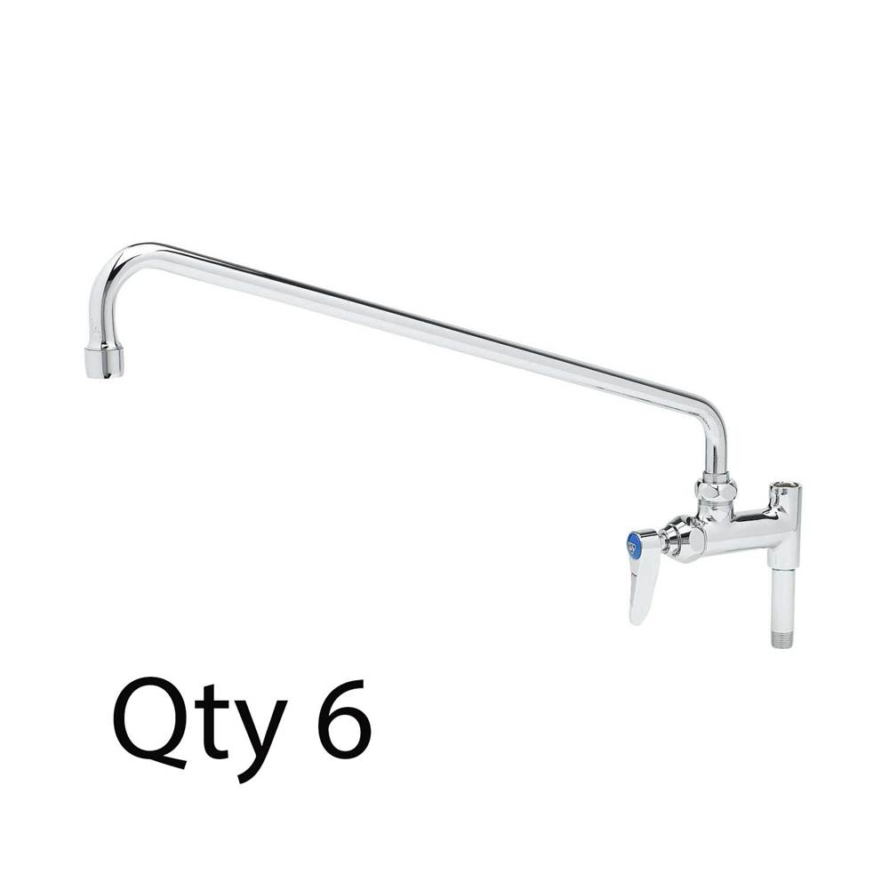 T&S Brass Add-On Faucet, 18'' Nozzle, Lever Handle (Qty. 6)