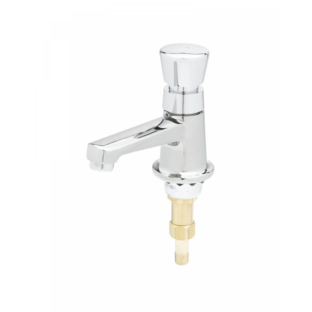 T&S Brass Sill Faucet, Self-Closing Metering, 1/2'' NPSM Male Shank, 0.5 GPM Outlet Device