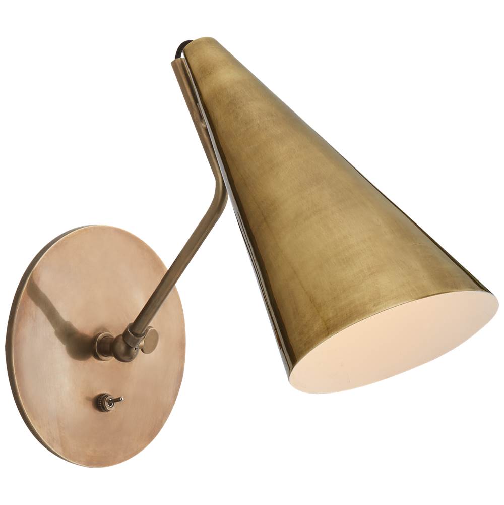 Visual Comfort Signature Collection Clemente Wall Light in Hand-Rubbed Antique Brass