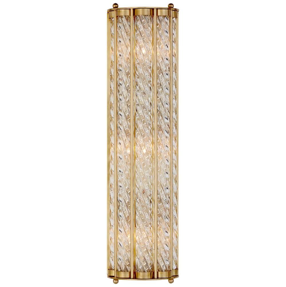 Visual Comfort Signature Collection Eaton Linear Sconce in Hand-Rubbed Antique Brass