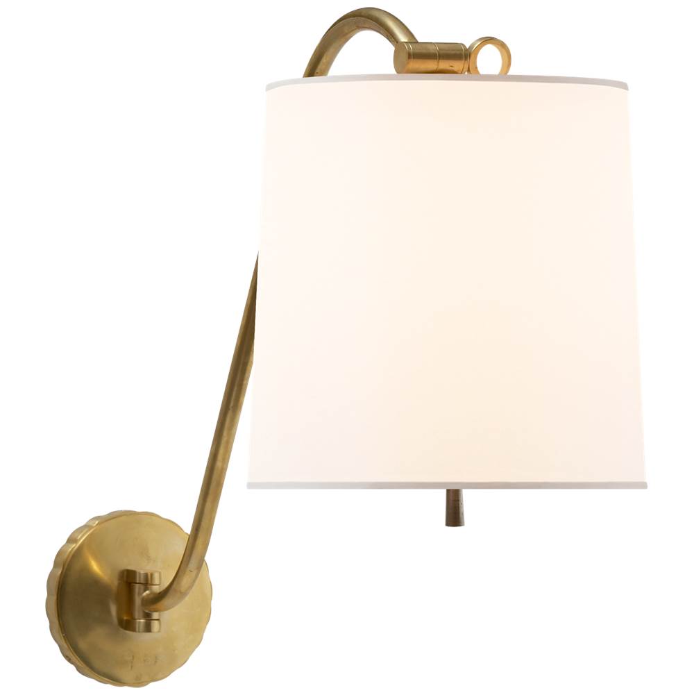 Visual Comfort Signature Collection Understudy Sconce in Soft Brass with Silk Shade