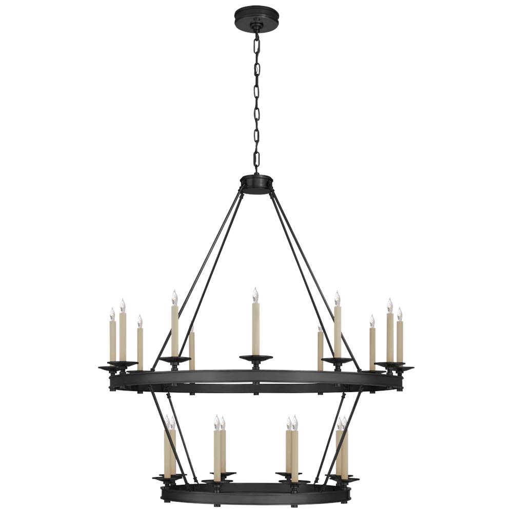 Visual Comfort Signature Collection Launceton Large Two Tiered Chandelier in Bronze