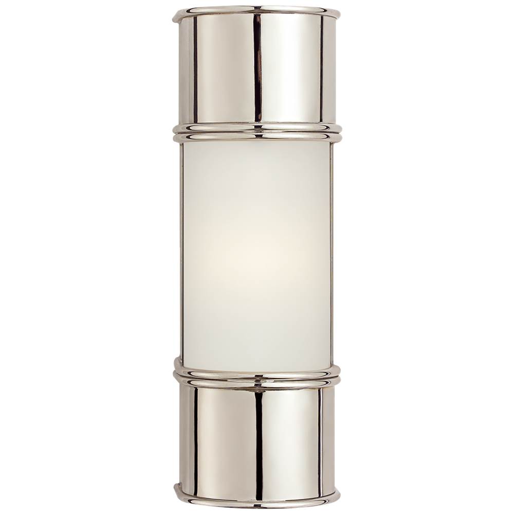 Visual Comfort Signature Collection Oxford 12'' Bath Sconce in Polished Nickel with Frosted Glass