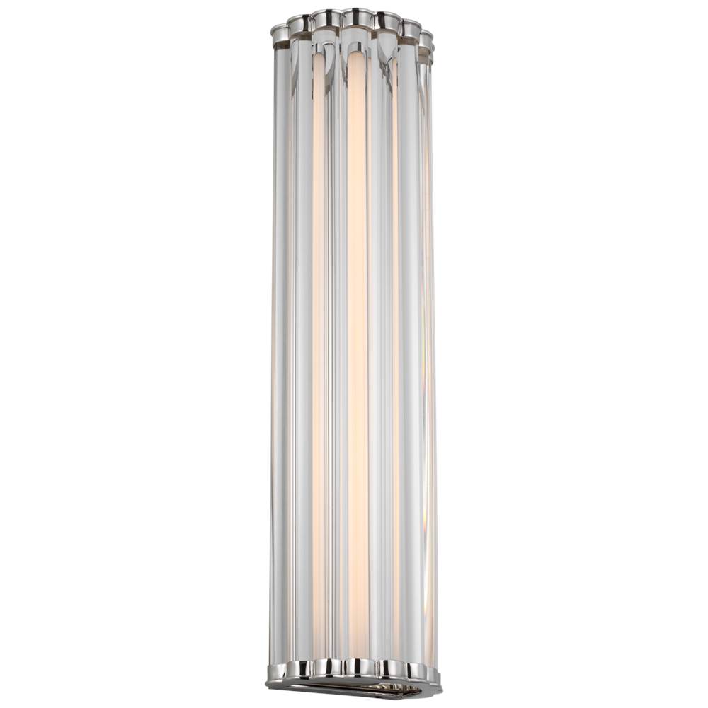 Visual Comfort Signature Collection Kean 21'' Sconce in Polished Nickel with Clear Glass Rods