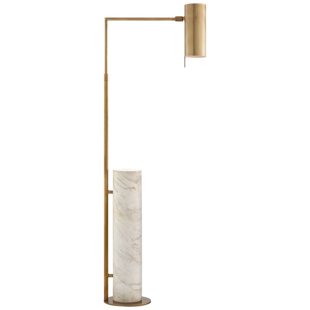 Visual Comfort Signature Collection Alma Floor Lamp in Antique-Burnished Brass and White Marble