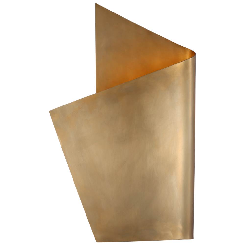 Visual Comfort Signature Collection Piel Left Wrapped Sconce in Antique-Burnished Brass