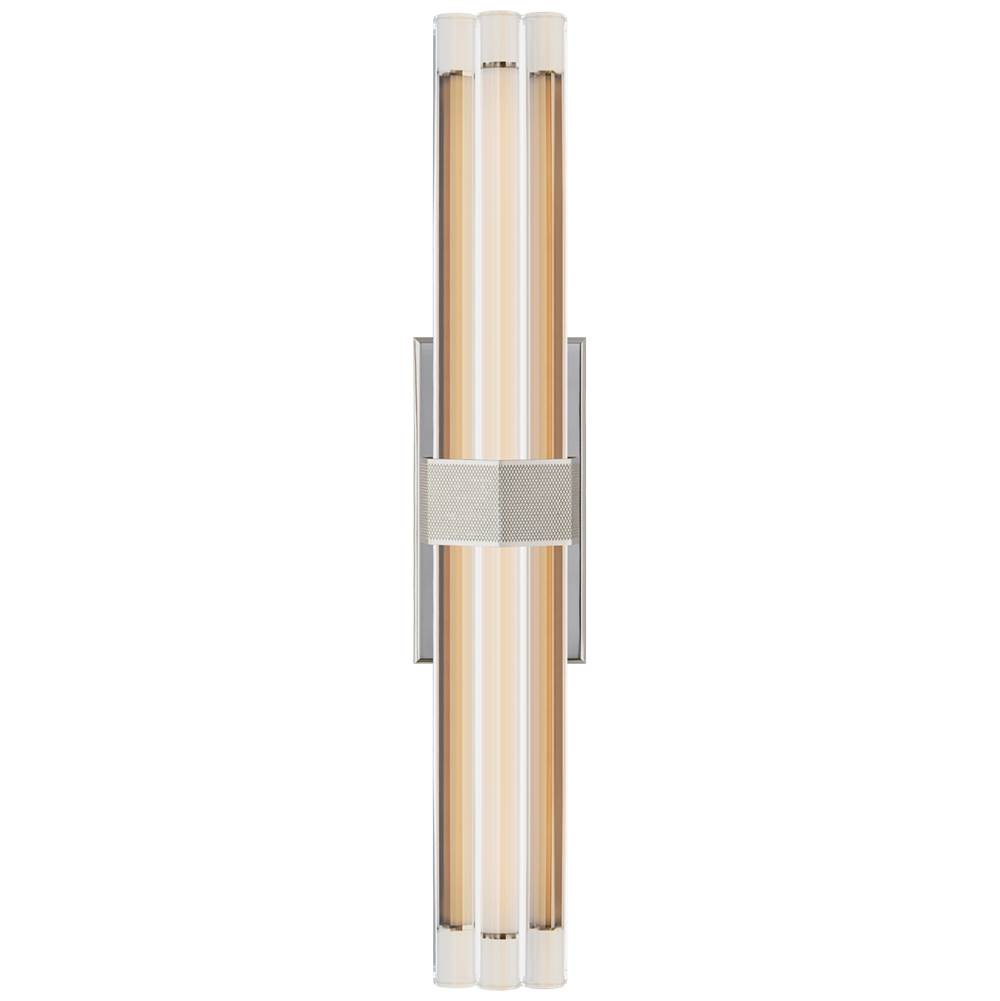 Visual Comfort Signature Collection Fascio 24'' Sconce in Polished Nickel with Crystal