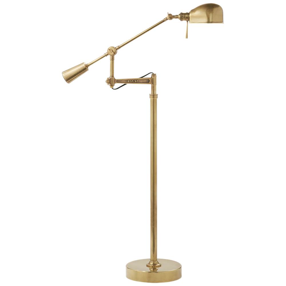 Visual Comfort Signature Collection RL ''67 Boom Arm Floor Lamp in Natural Brass
