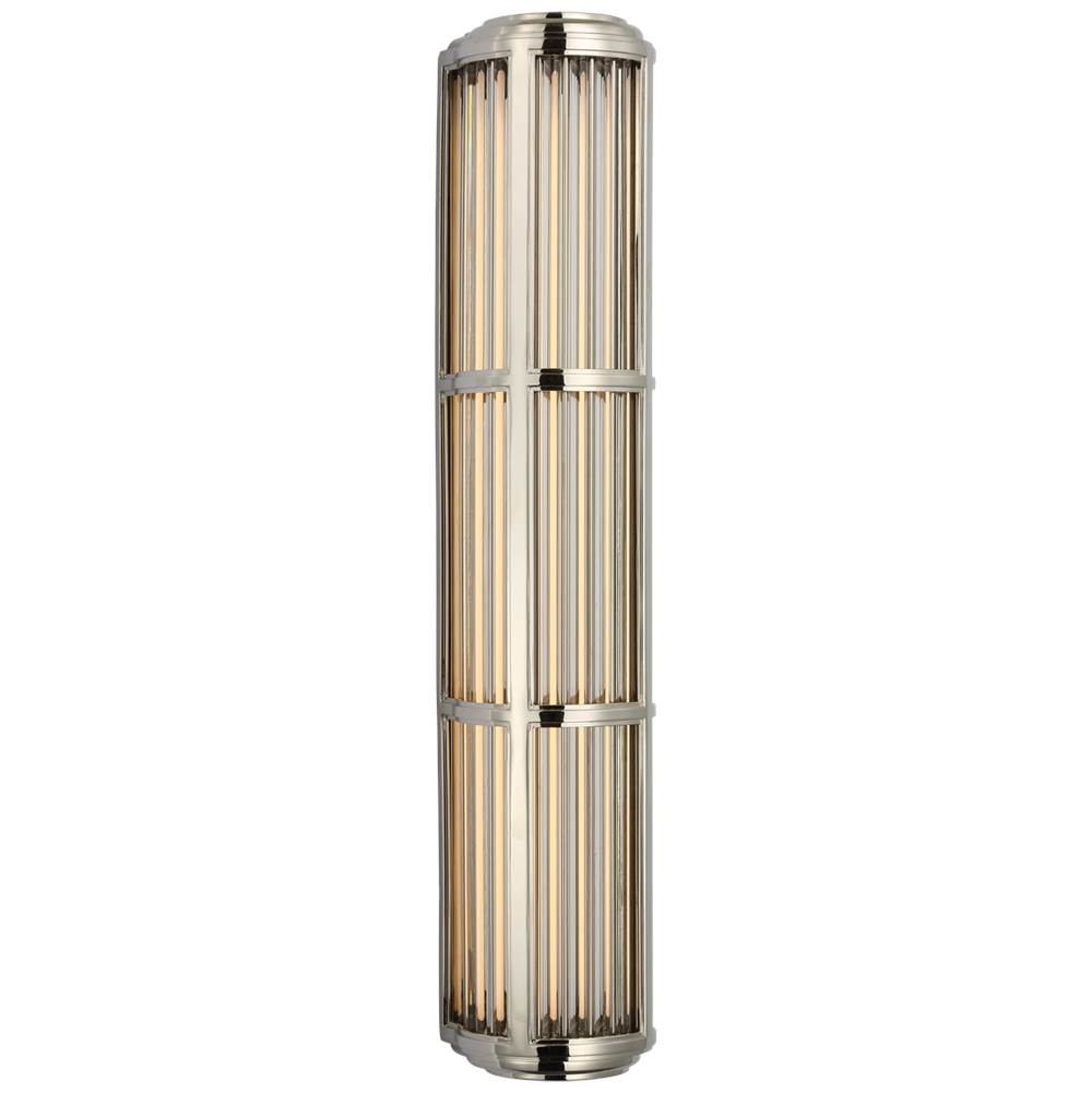 Visual Comfort Signature Collection Perren Large Wall Sconce in Polished Nickel and Glass Rods