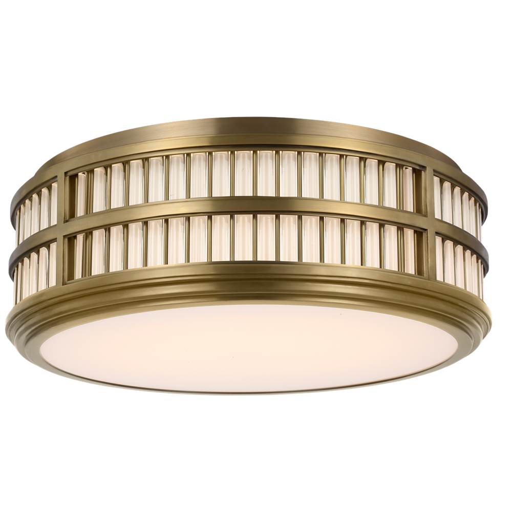 Visual Comfort Signature Collection Perren 18'' Flush Mount in Natural Brass and Glass Rods