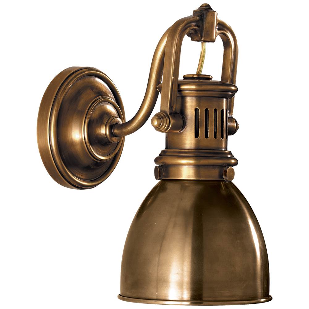Visual Comfort Signature Collection Yoke Suspended Sconce in Hand-Rubbed Antique Brass with Hand-Rubbed Antique Brass Shade