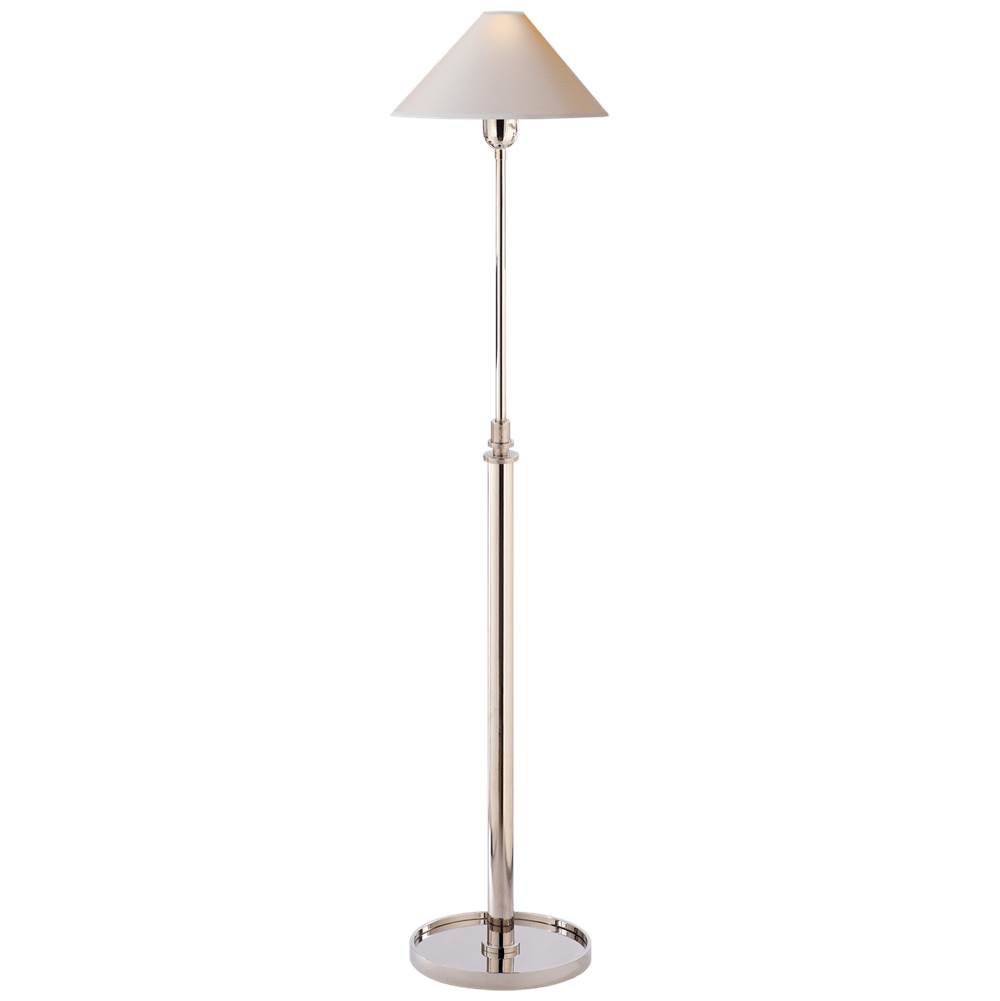 Visual Comfort Signature Collection Hargett Floor Lamp in Polished Nickel with Natural Paper Shade