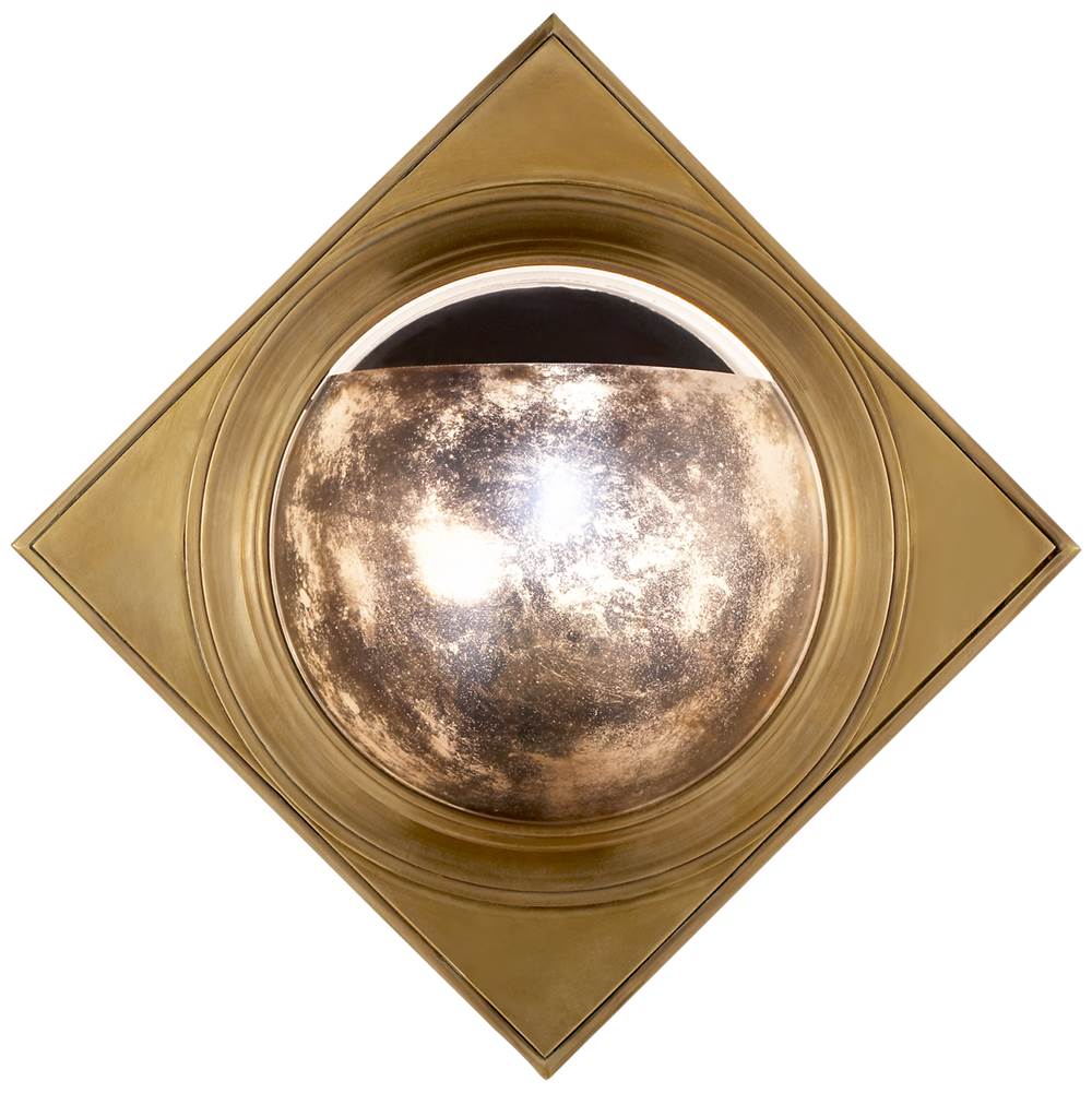 Visual Comfort Signature Collection Venice Sconce in Hand-Rubbed Antique Brass with Antique Mirror