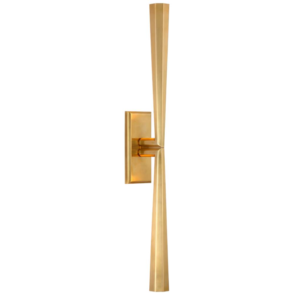 Visual Comfort Signature Collection Galahad Linear Sconce in Hand-Rubbed Antique Brass