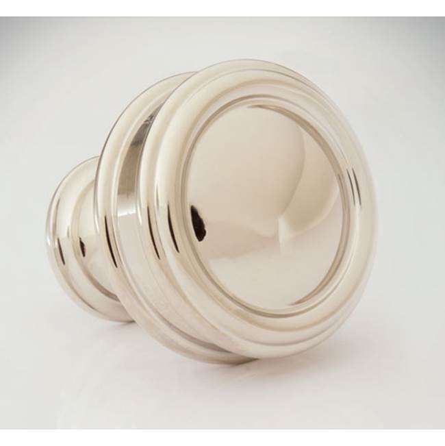 Water Street Brass Port Royal 1-1/4'' Double Band Coin Knob - Hammered - Polished Nickel