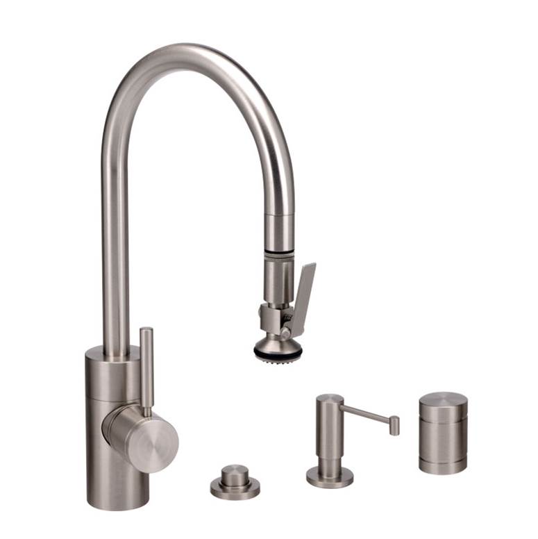 Waterstone Waterstone Contemporary PLP Pulldown Faucet - Lever Sprayer - 4pc. Suite