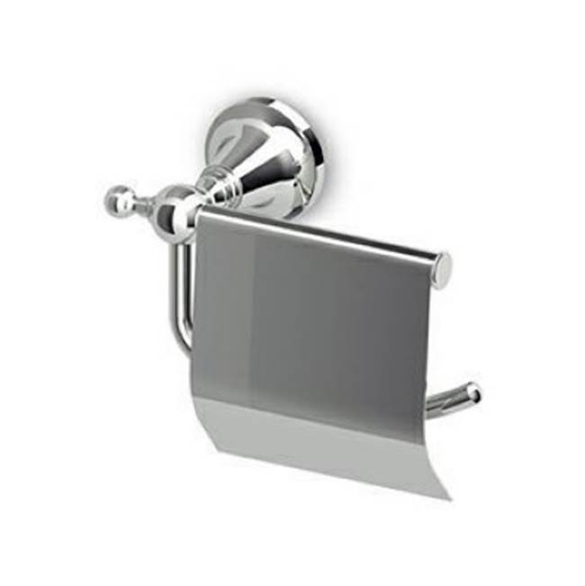 Zucchetti USA Toilet paper holder with cover.